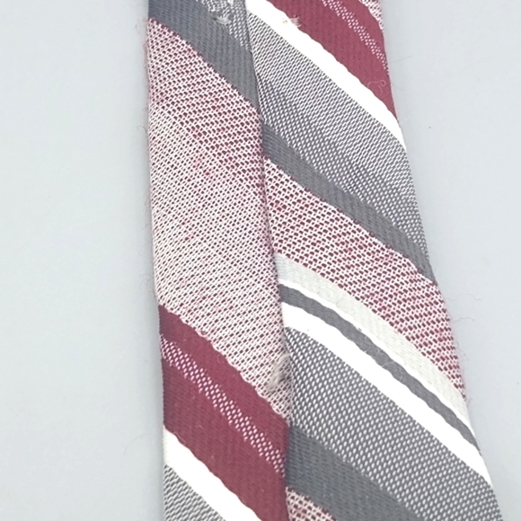 Michelle Wool Blend Slubbed Regimental Striped Tie Vintage - Picture 8 of 10